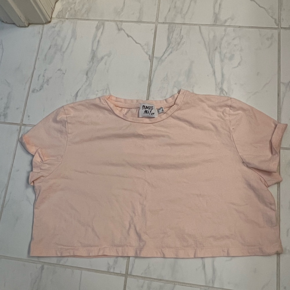 Light pink princess Polly cropped tee